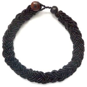 KEPANG BRAIDED BOHO CHOKER NECKLACE IIMPORTED JEWELRY - NECKLACES, CHOKER NECKLACES ZENZOEY JEWELRY & ACCESSORIES BLACK 