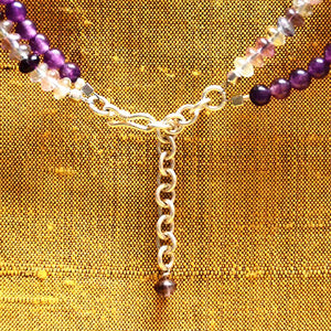 PURPLE AMETHYST DOUBLE STRAND NECKLACE NECKLACE, CHAKRA, INTENTION ZENZOEY JEWELRY & ACCESSORIES 