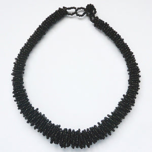 RUMPUT UNIQUE SPIRAL BEADED NECKLACE ~ SHORT IIMPORTED JEWELRY - NECKLACES, CHOKER NECKLACES ZENZOEY JEWELRY & ACCESSORIES 23" long Black 