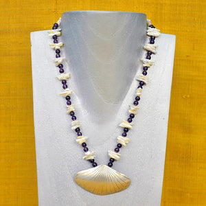 AMETHYST AND PEARL NECKLACE ~ SEA SHELL DREAMS One Of A Kind Jewelry ZENZOEY JEWELRY & ACCESSORIES 