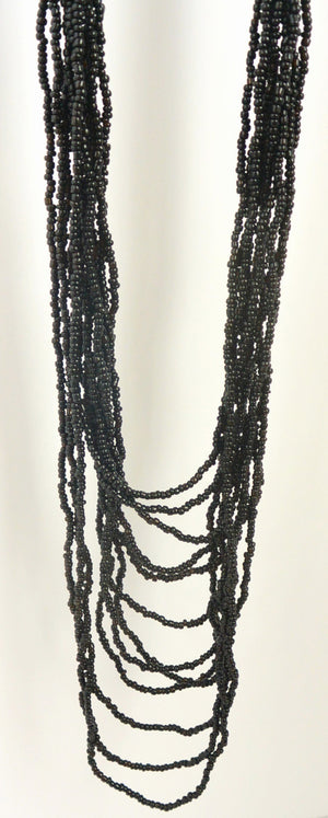 BALI ROMBAI BARU 30 STRAND SEED BEAD NECKLACE BALI JEWELRY - NECKLACES ZENZOEY JEWELRY & ACCESSORIES MULTI COLOR 40" long - Graduated drop 13" to 20" 