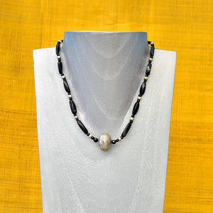 BLACK ONYX & SILVER NECKLACE NECKLACE ZENZOEY JEWELRY & ACCESSORIES 
