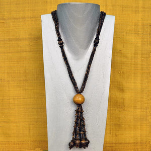 COCONUT BEADED NECKLACE - BROWN IMPORTED NECKLACES ZENZOEY JEWELRY & ACCESSORIES 