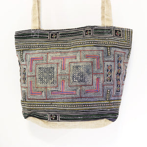 HMONG HEMP BOHO EMBROIDERED VINTAGE RECYCLED SHOULDER BAG ~ BATIK SQUARE BAGS & PURSES ZENZOEY JEWELRY & ACCESSORIES 