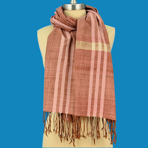 MAI TAI 100% ORGANIC COTTON AND NATURAL DYED SCARF OR SHAWL ~ ROSE, PINK, TAN SCARVES ZENZOEY JEWELRY & ACCESSORIES 