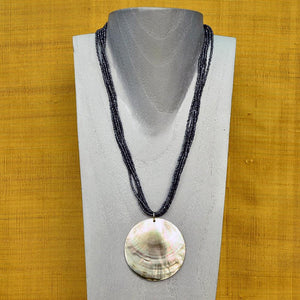 NATURAL MOTHER OF PEARL NECKLACE - DARK GRAY IMPORTED NECKLACES ZENZOEY JEWELRY & ACCESSORIES 