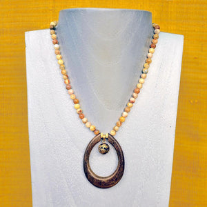 PACHAMAMA PERUVIAN OPALS AND WOOD NECKLACE NECKLACE, CHAKRA ZENZOEY JEWELRY & ACCESSORIES 