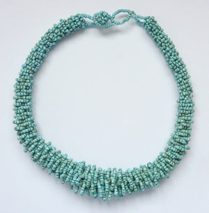 RUMPUT UNIQUE SPIRAL BEADED NECKLACE ~ LONG IIMPORTED JEWELRY - NECKLACES, CHOKER NECKLACES ZENZOEY JEWELRY & ACCESSORIES 