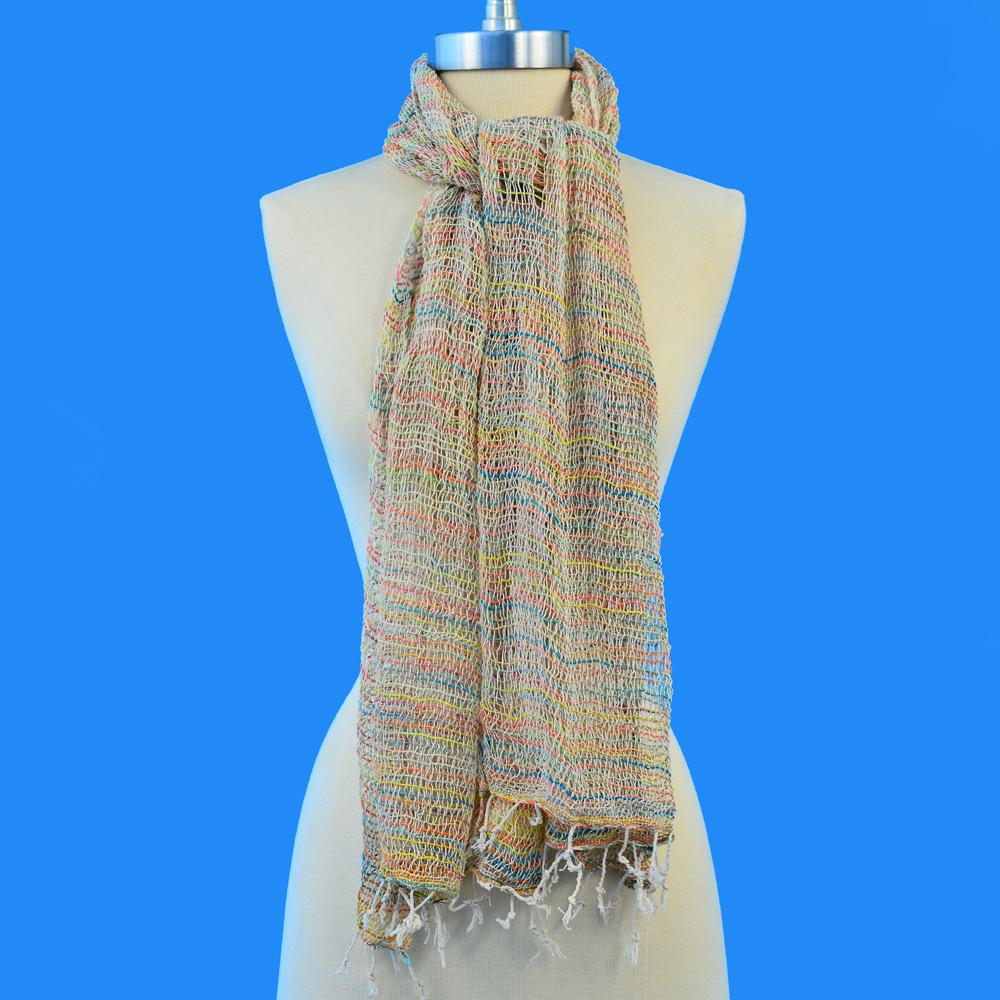 SHANTI TROPICAL OPEN WEAVE 100% ORGANIC COTTON SCARF SCARVES ZENZOEY JEWELRY & ACCESSORIES 
